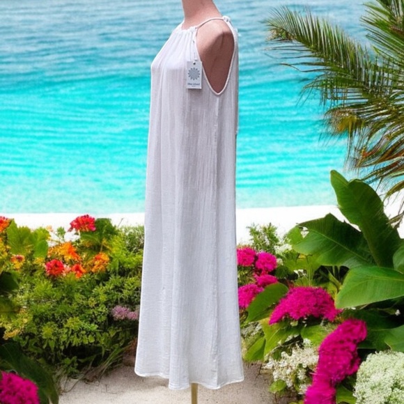 BLUE ISLAND NWT BEACH WEAR LONG WHITE DRESS SWIM COVER UP SUMMER XS - Picture 4 of 9